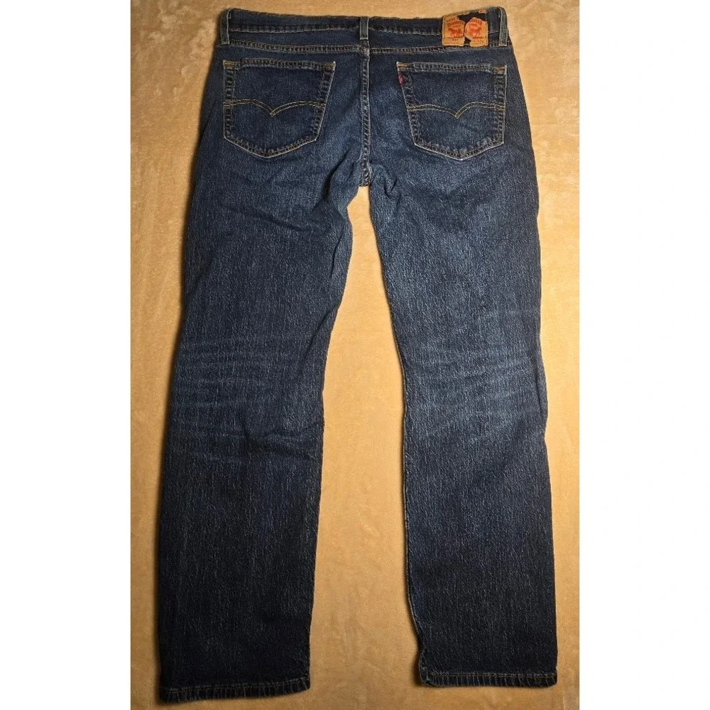 Levis 559 Relaxed Straight Jeans Mens 36x32 Dark Wash Blue Denim cowboy faded904